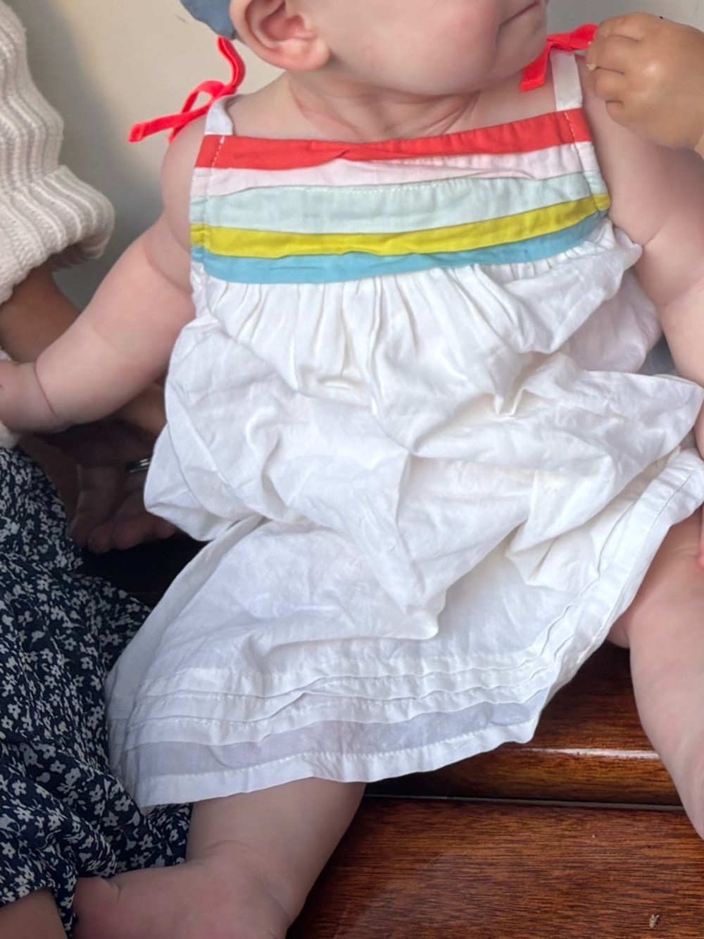 Baby Boden Cream Sundress with Stripes